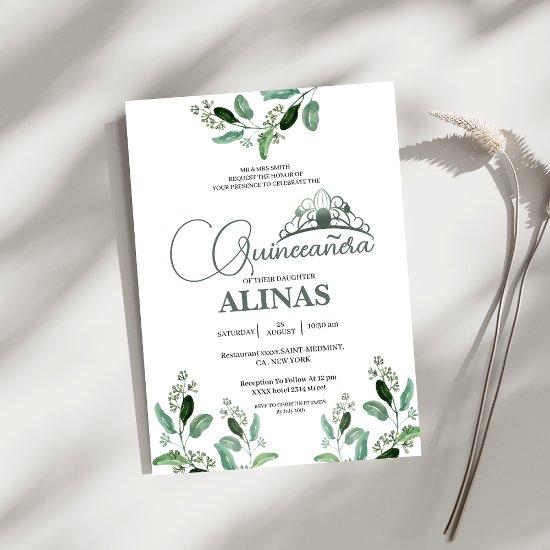 Elegant Vintage Quinceañera Sage Green crown