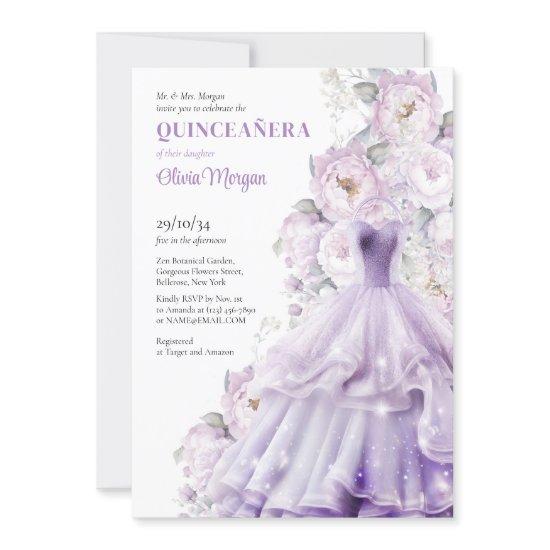 Elegant watercolor dusty purple formal dress