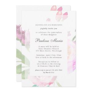 Elegant Watercolor Floral Bouquet Quinceañera