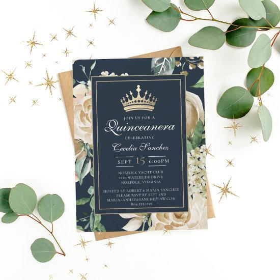 Elegant Watercolor Floral Quinceanera