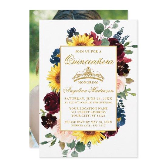 Elegant Watercolor Mixed Floral Quinceanera Photo