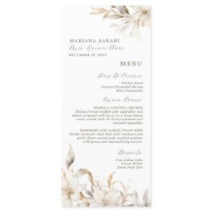 Elegant White Floral Quinceanera Food Drinks Menu