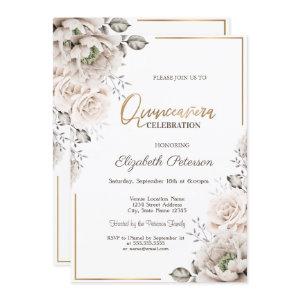 Elegant White Flowers Quinceañera