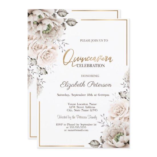 Elegant White Flowers Quinceañera