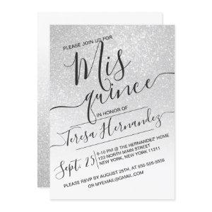 Elegant White Sparkly Glitter Ombre Quinceañera