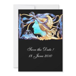 ELEGANT WOMAN BEAUTY JEWEL /LADY,BLUE BOW,FLOWERS