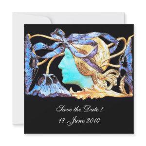 ELEGANT WOMAN BEAUTY JEWEL /LADY,BLUE BOW,FLOWERS