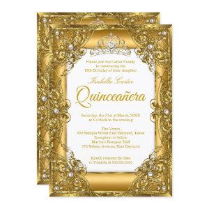 Elite Quinceanera 15th Gold  Pearl Tiara Photo