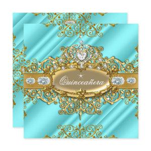 Elite Quinceanera Blue Teal Silver Gold 15th Party