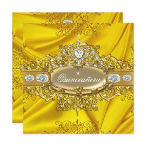 Elite Quinceanera Yellow Silk Silver Gold Party
