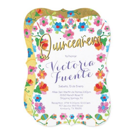 Embroidery Floral Quinceañera  Mexican Spanish