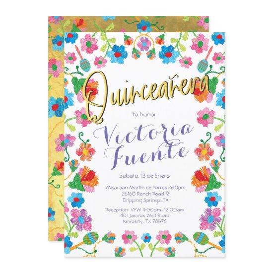 Embroidery Floral Quinceañera  Mexican Spanish