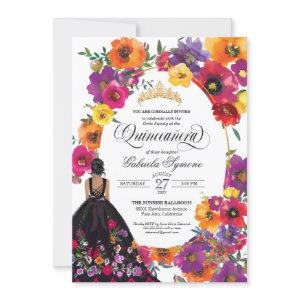 Embroidery Flowers Watercolor Floral Quinceañera I