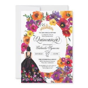 Embroidery Flowers Watercolor Floral Quinceañera