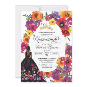 Embroidery Flowers Watercolor Floral Quinceañera