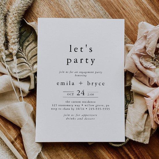 EMELIA White Black Rustic Simple Boho Let's Party