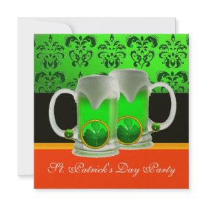 EMERAL GREEN WHITE  DAMASK ,SHAMROCK ,Black Orange
