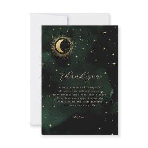 Emerald Celestial Quinceanera Thank You Card