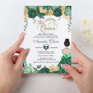 Emerald Floral Princess Mis Quince Quinceañera