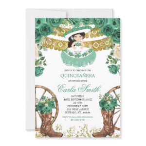 Emerald Green and Gold Charra Mis Quince