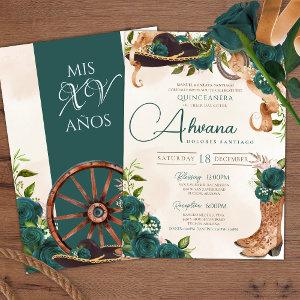 Emerald Green Charra Quinceanera Western Roses