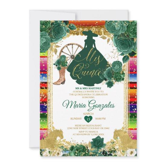 Emerald Green Colorful Mis Quince 15 Anos Glitter