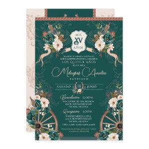 Emerald Green Elegant Baroque Charro Quinceanera