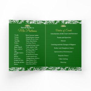 Emerald Green Elegant Boho Quinceañera Spanish Program