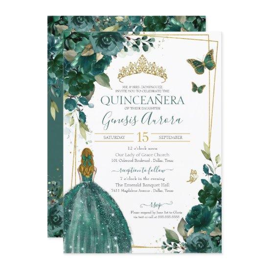 Emerald Green Floral Butterfly with Dress