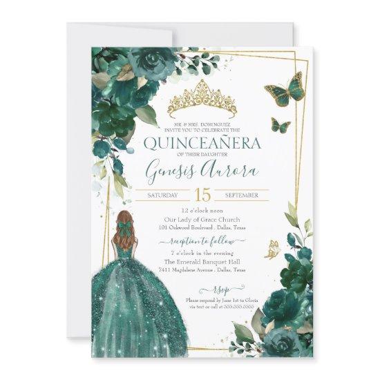 Emerald Green Floral Butterfly with Dress