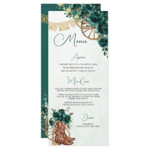Emerald Green Floral Charro Quinceañera XV Menu