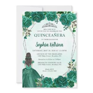 Emerald Green Floral Princess Tiara Quinceañera