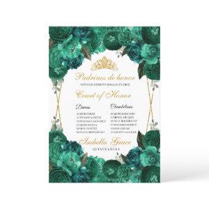Emerald Green Floral Quinceanera Court of Honor