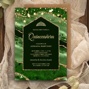 Emerald Green Gold Agate Marble Arch Quinceanera