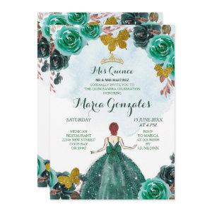 Emerald Green & Gold Butterfly Mis Quince 2