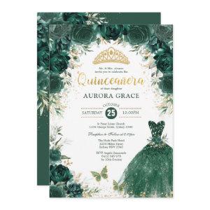 Emerald Green Gold Quinceañera Mis Quince 15 Anos