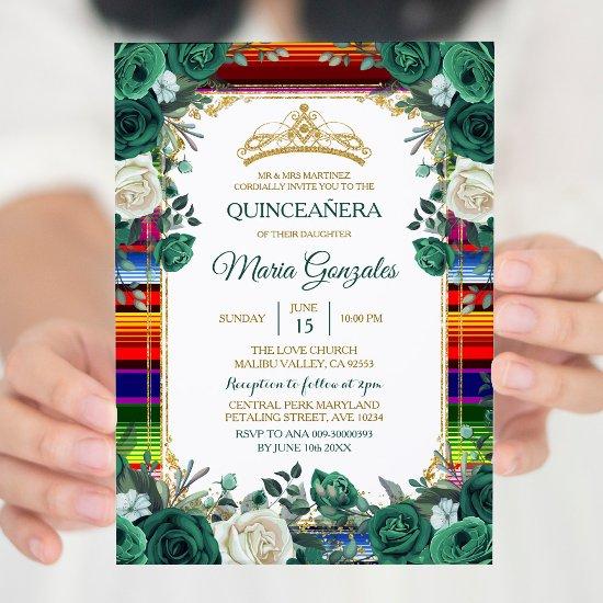 Emerald Green Mexican Charra Mis Quince