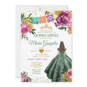 Emerald Green Mexican Quinceañera 16th Butterfly