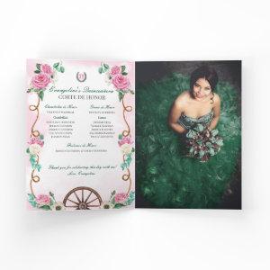 Emerald Green Pink Charro Quinceanera Add Photo