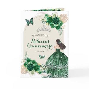 Emerald Green Princess 15 Años Program Template