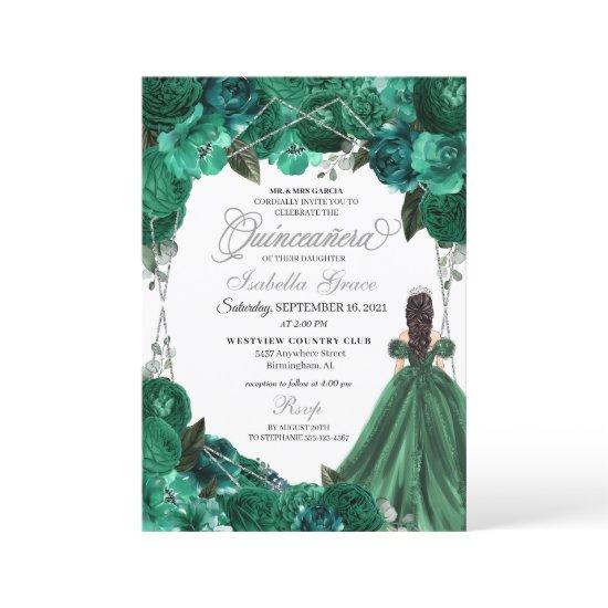 Emerald Green Princess Dress Tiara Quinceanera