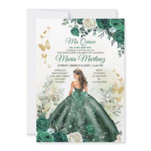 Emerald Green Princess Floral Mexican Mis Quince