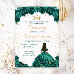 Emerald Green Princess Floral Quinceañera