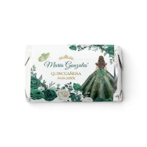 Emerald Green Quinceañera Gold Crown Glitter Hershey's Miniatures