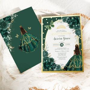 Emerald Green Quinceanera Mis Quince 15 Anos Foil