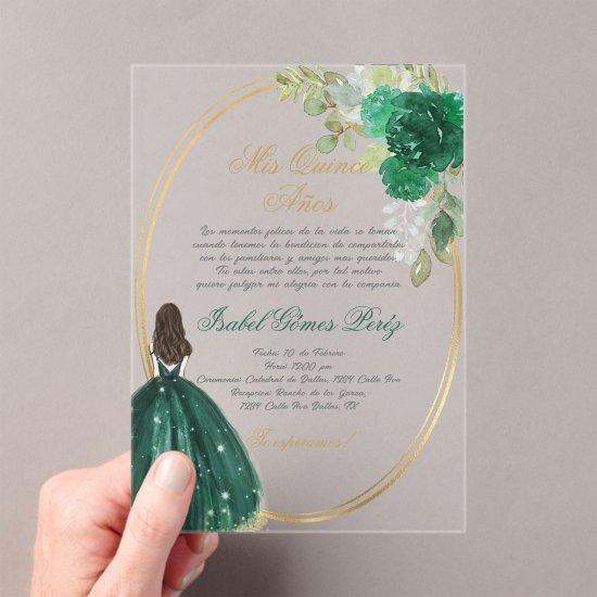 Emerald green Quinceanera silhouette  Acrylic