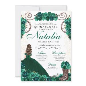 Emerald Green Ranchero Princess Dress Quinceanera