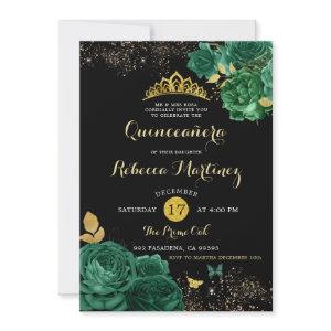 Emerald Green Rose and Black Mis 15 Años