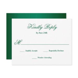 Emerald Green RSVP Card