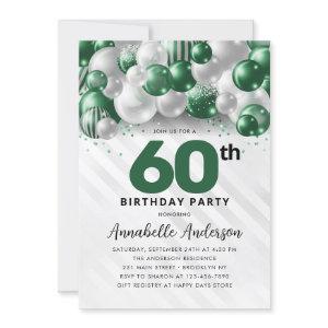 Emerald Green Silver Balloon Glitter 60th Birthday